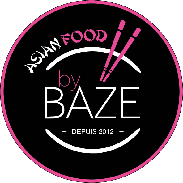 Asian Food By BAZE logo black background